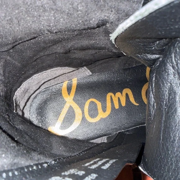 Sam Edelman Silver Studs Leather Black Zipper Combat Boots - Picture 9 of 12